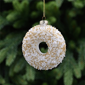 Glass Doughnut Hanging Decoration (9cm)