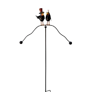 Mr & Mrs Crow Spinner Wind Art (H 132cm x W 67cm)