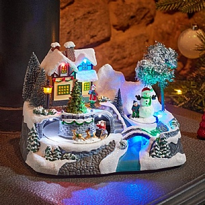 Three Kings Santa's Village SnowScene (16cm x 23cm)