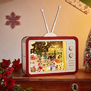 Three Kings InLit Santa's TeleTown WhimScape (33cm x 26cm)