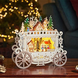 Three Kings InLit Christmas Carriage WhimScape (24cm x 25cm)