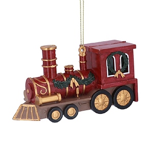 Gisela Graham Red Antiqued Train Hanging Decoration (12cm)
