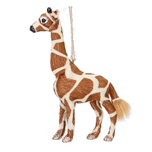 Gisela Graham Faux Fur Giraffe Hanging Decoration (15cm)