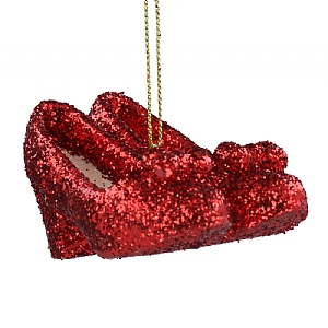 Gisela Graham Resin Red Glitter Slippers Hanging Decoration