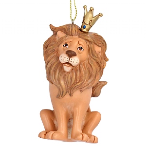 Gisela Graham Brown Resin Lion w Crown Hanging Decoration