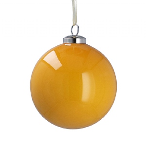 Gisela Graham Large Pearl Glass Bauble - Yellow (10cm)