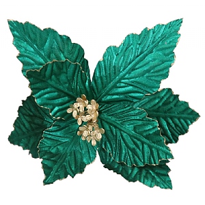Gisela Graham Emerald Green Poinsetta Pick (29cm)