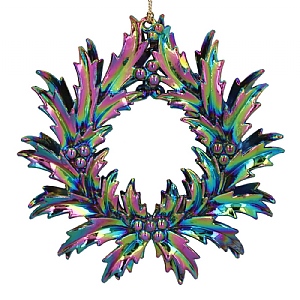 Gisela Graham Acrylic Peacock Wreath Hanging Decoration (13cm)