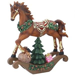 Gisela Graham Resin Ornate Rocking Horse Ornament (36cm)