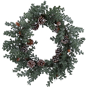 Gisela Graham Frosted Pine Cone Fir Wreath (65cm)