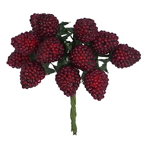 Gisela Graham Dark Red Raspberry Bunch Pick (10cm)