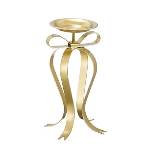 Bow Candleholder - Champagne (28cm)