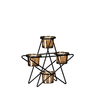 Star Tealight Holder – Black (20.5cm)