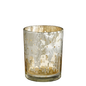 House Tealight Holder – Gold (12.5cm)