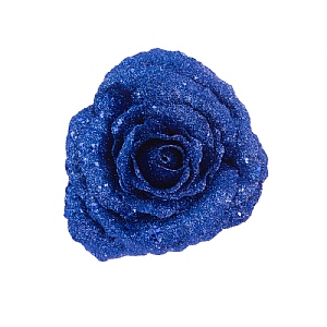 Floralsilk Blue Sparkle Rose Clip (16cm)
