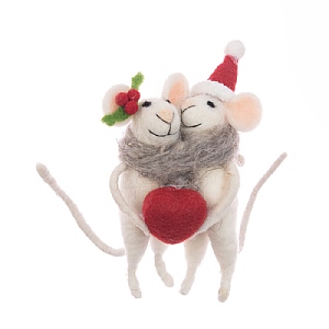 Floralsilk Felt Mouse Couple (14cm)
