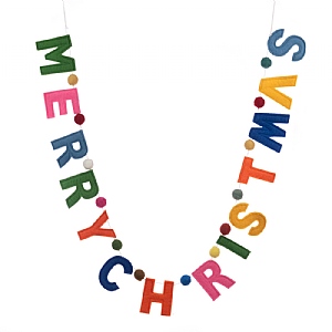 Floralsilk Felt Merry Christmas Garland