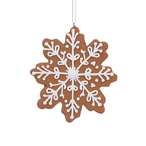 Floralsilk Gingerbread Snowflake Hanging Decoration