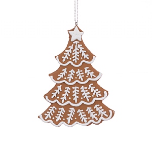 Floralsilk Gingerbread Tree Hanging Decoration (12cm)