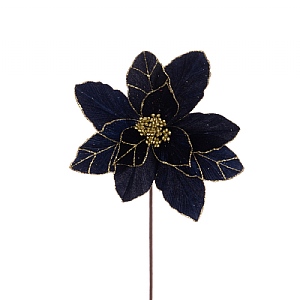 Floralsilk Blue Velvet Poinsettia Stem