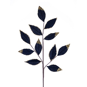 Floralsilk Blue Velvet Leaf Spray (75cm)