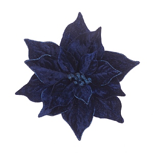 Floralsilk Blue Velvet Poinsettia Clip (23cm)