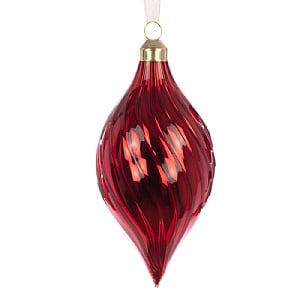 Floralsilk Red Glass Arlette Finial (12cm)
