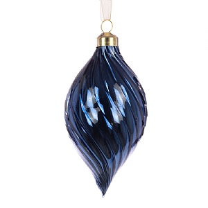 Floralsilk Blue Glass Arlette Finial (12cm)