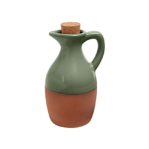 Dexham Sintra Glazed Terracotta Oil Drizzler - Olive Green