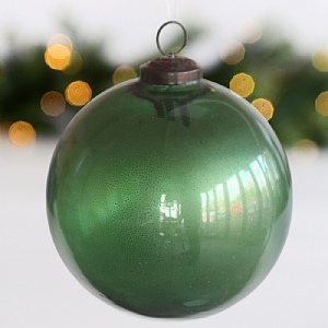 Glass Bauble (13cm) - Green