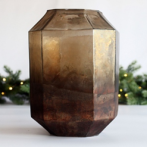 Octogon Luster Vase (35cm) - Copper