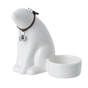 White Ceramic Polar Bear Tealight (9cm)