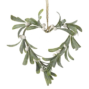 Mistletoe Heart Hanging Decoration (25cm)