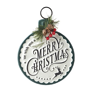 Metal "Merry Christmas" Hanging Decoration (22cm x 30cm)