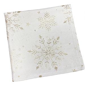 Peggy Wilkins Snowfall White & Silver Napkins (Box of 4)