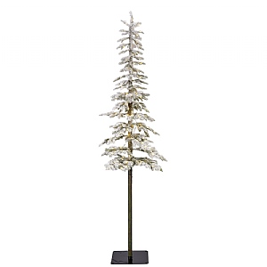 6ft Pre-Lit Snowy Alpine Fir Artificial Christmas Tree
