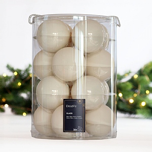 Decoris Wool White Baubles (Box of 16)