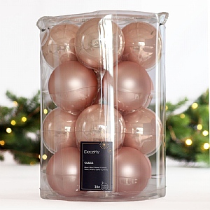 Decoris Blush Pink Baubles (Box of 16)