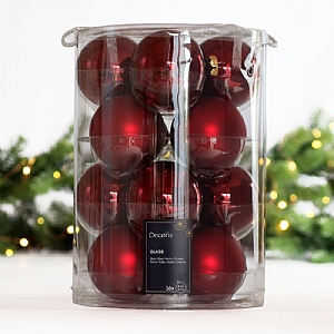 Decoris Oxblood Baubles (Box of 16)