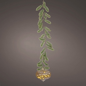 Lumineo Micro LED Glass Onion with Fir (20cm / 15 LEDs) - Classic Warm