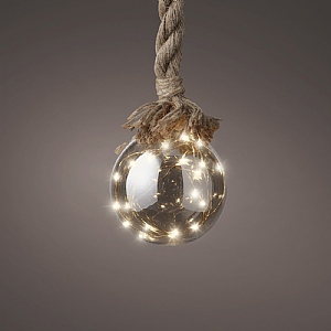 Lumineo Micro LED Smoked Glass Ball (14cm / 30 LEDs) - Classic Warm