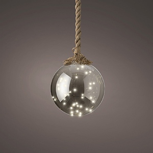 Lumineo Micro LED Smoked Glass Ball (20cm / 40 LEDs) - Classic Warm