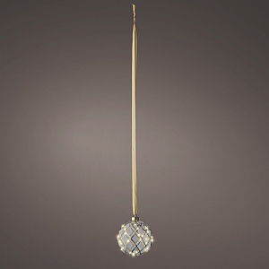 Lumineo Battery Operated Micro LED Filigree Glass Ball (14cm / 30 LEDs) - Warm White