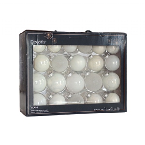 Decoris White Baubles (Box of 42)