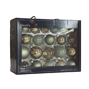Decoris Green Baubles (Box of 42)