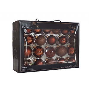 Decoris Espresso Baubles (Box of 42)