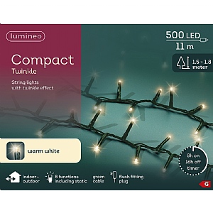Lumineo Compact String Lights – Warm White (500 LEDs)
