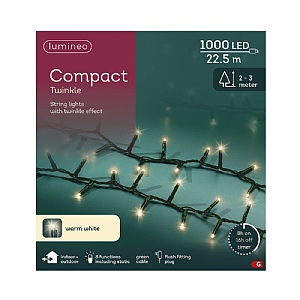 Lumineo Compact String Lights – Warm White (1000 LEDs)