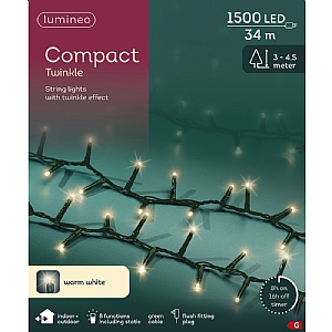 Lumineo Compact String Lights – Warm White (1500 LEDs)