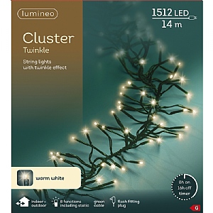 Lumineo Cluster String Lights – Warm White (1512 LEDs)